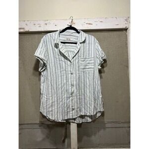 Ugg Striped Short Sleeve Button Down Shirt SZ XL